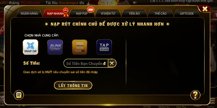 Hướng Dẫn Quy Trình Nạp Tiền HitClub Tiện Lợi Và Đa Kênh Cho Cược Thủ