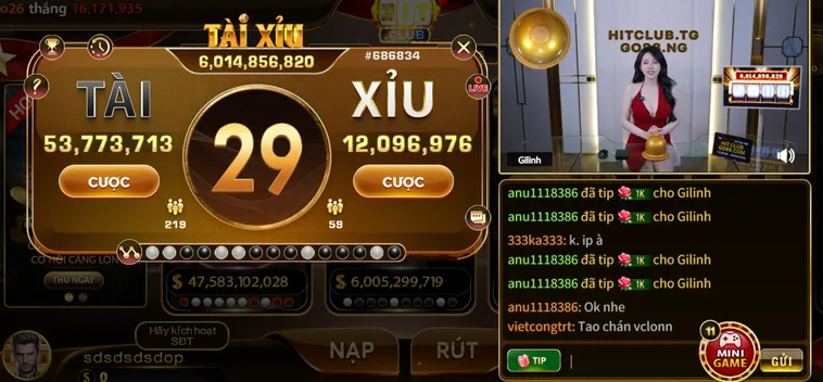 Tài Xỉu Livestream Tại HitClub Đỉnh Cao Cá Cược Người Thật Minh Bạch